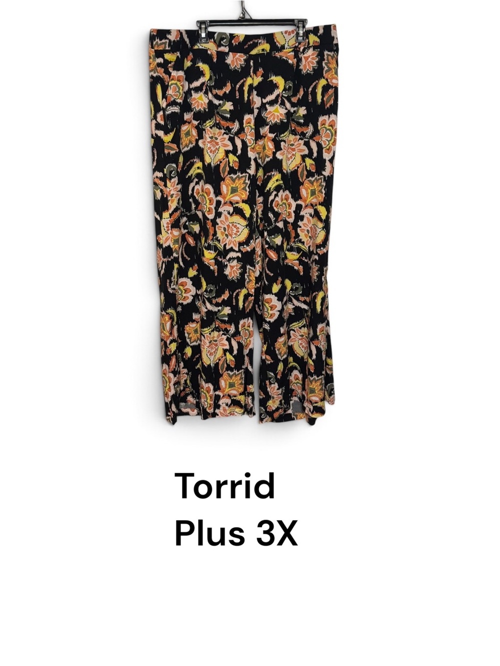 Torrid Black-Multi Wide-Leg Palazzo Pants PLUS: 3X #P